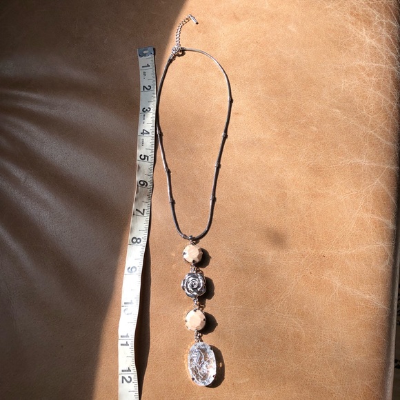 Rare rose rhinestone Marist necklace Nine West - Picture 5 of 6